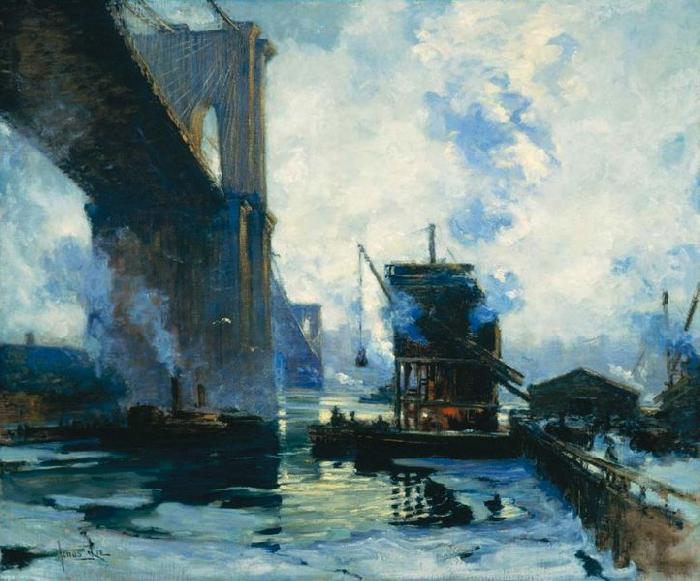 Jonas Lie Morning on the River oil painting picture